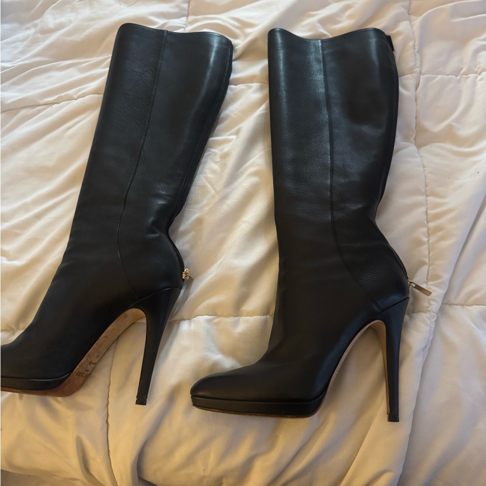 Jimmy Choo Black Heeled Boots Sleek Leather Design